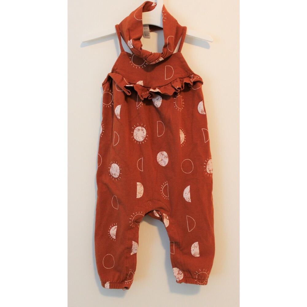 PL Baby Orange Romper & Headband 6 Months PRE-OWNED